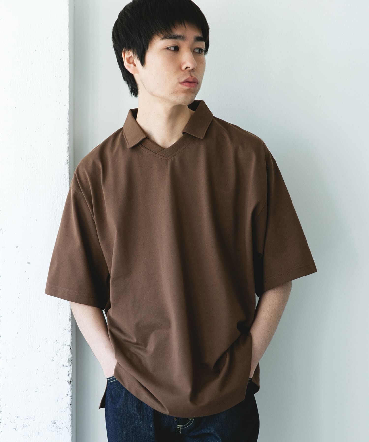 URBAN RESEARCH DOORS「『吸水速乾/防ｼﾜ/抗ﾋﾟﾘﾝｸﾞ/UVｶｯﾄ/ｲｰｼﾞｰｹｱ』DRYMIX Vﾈｯ  」|Tシャツ・カットソー|