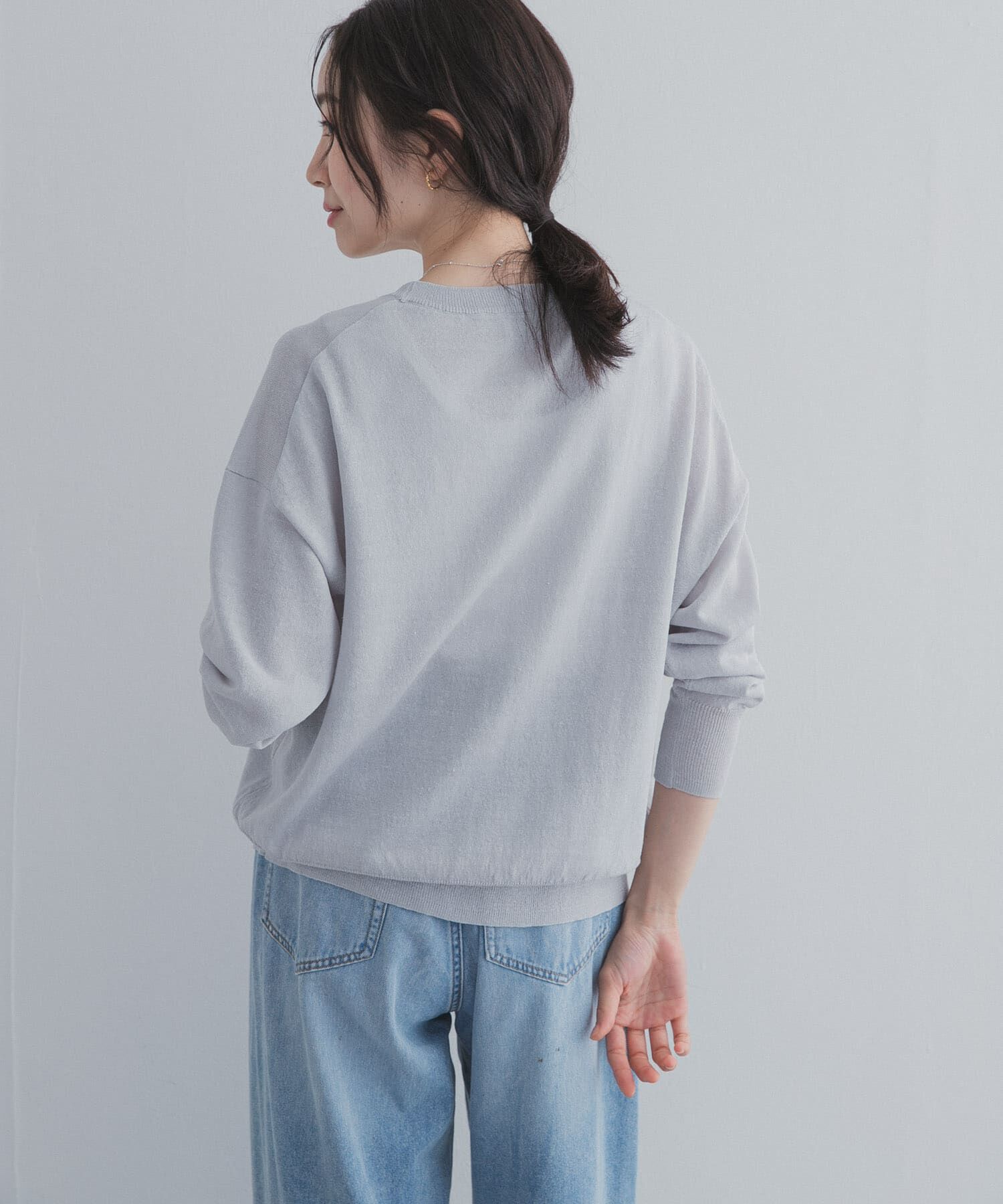 URBAN RESEARCH DOORS「リネン混Vネックショートカーディガン」|カーディガン|