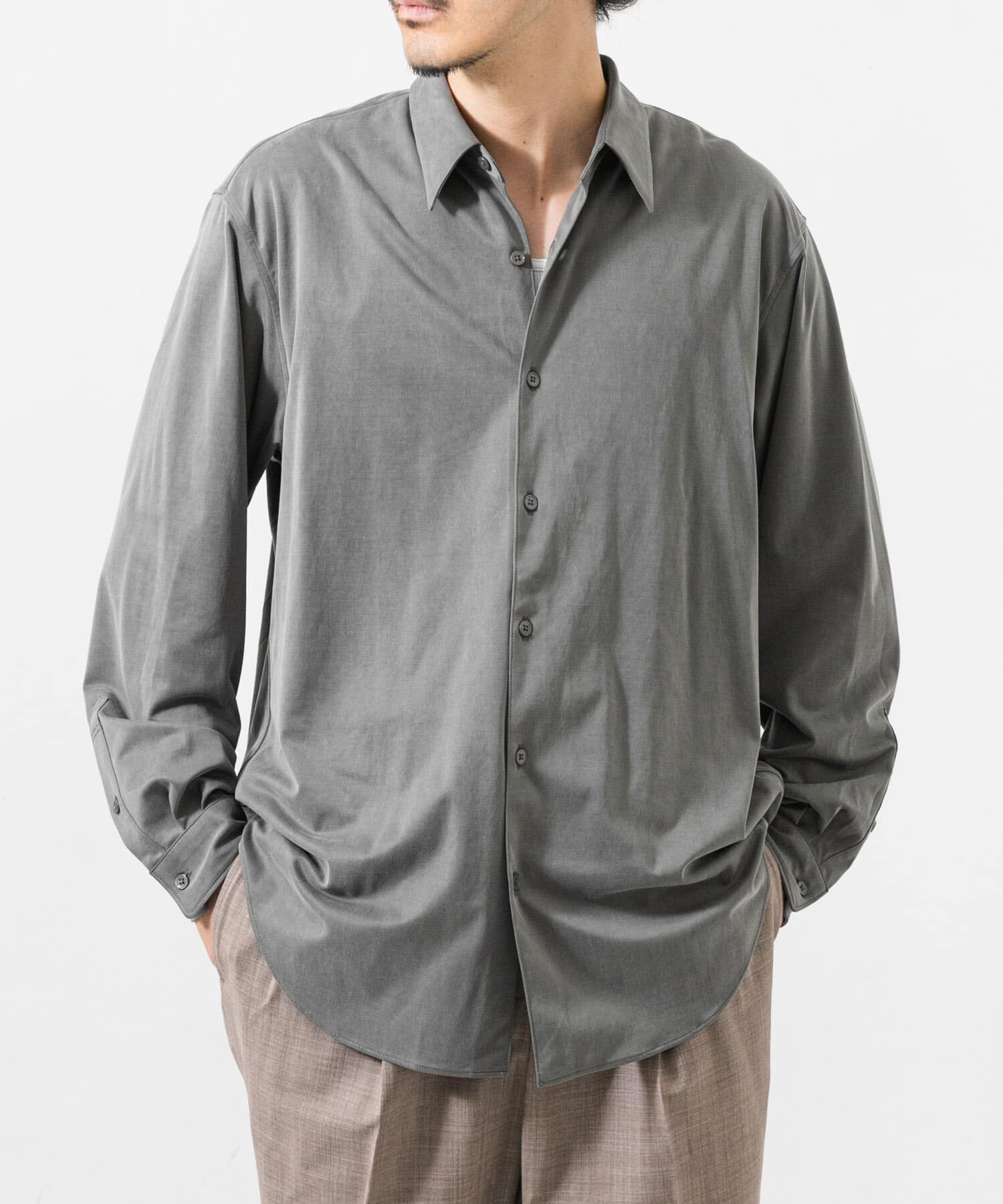 URBAN RESEARCH「WASHABLE CUPRO REG SHIRTS」|シャツ・ブラウス|カーキ