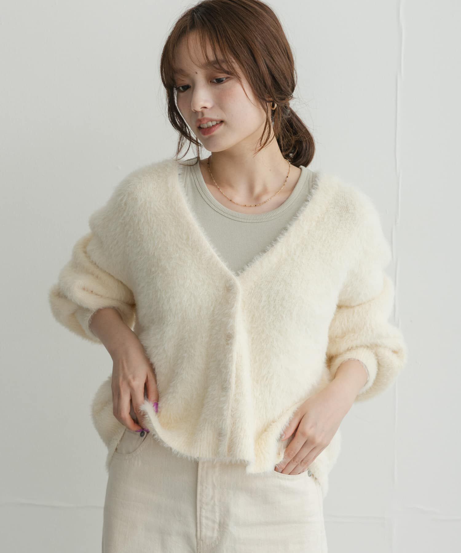 Sonny Label 「フェザーダブルフェイスカーディガン」|カーディガン|