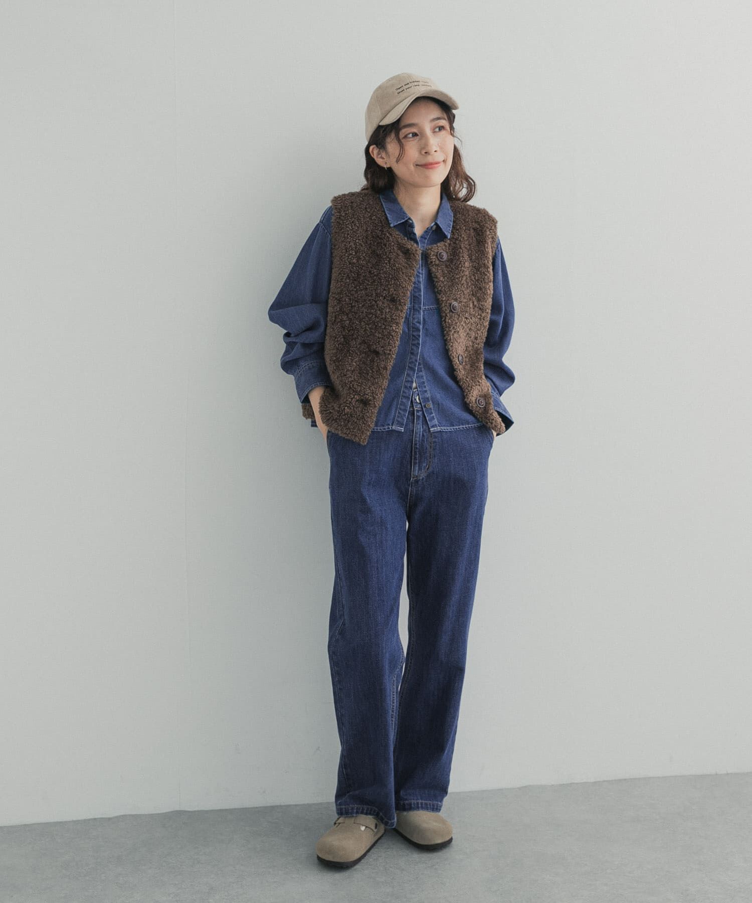 URBAN RESEARCH DOORS「デニム切替ショート丈シャツ 26AW」|シャツ・ブラウス|