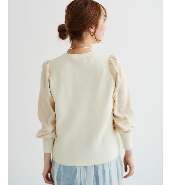 le.coeur blanc「《WEB限定アイテム》チュールワンピース＆タフタスリーブニットSET」|ワンピース|