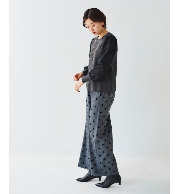 le.coeur blanc「《WEB限定アイテム》チュールワンピース＆タフタスリーブニットSET」|ワンピース|