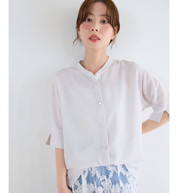  「＜累計8000枚販売突破！＞【二の腕カバー】2WAYジョーゼットブラウス」|シャツ・ブラウス|