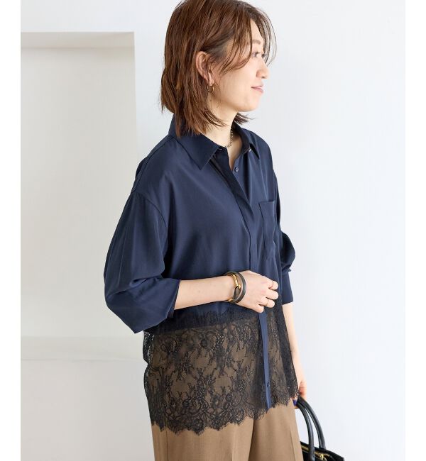  「裾レースドッキングシャツ」|シャツ・ブラウス|