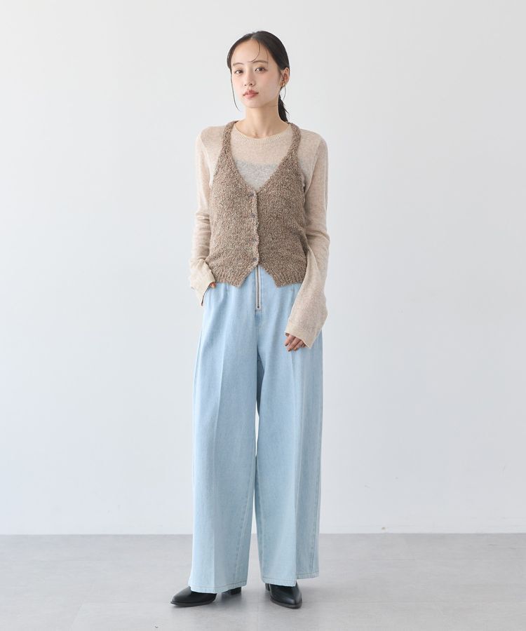 earth music&ecology「【WEB限定】フロントZIPバックレースアップデニム」|デニム|