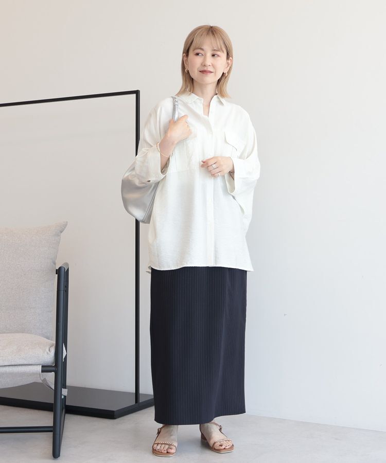 AMERICAN HOLIC「【WEB限定】接触冷感Wポケットシャツチュニック」|シャツ・ブラウス|
