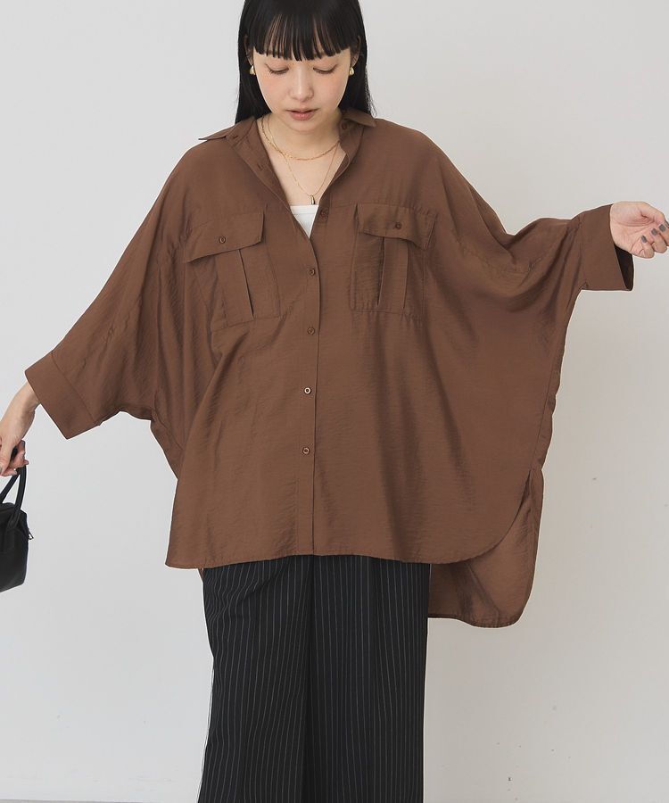 AMERICAN HOLIC「【WEB限定】接触冷感Wポケットシャツチュニック」|シャツ・ブラウス|