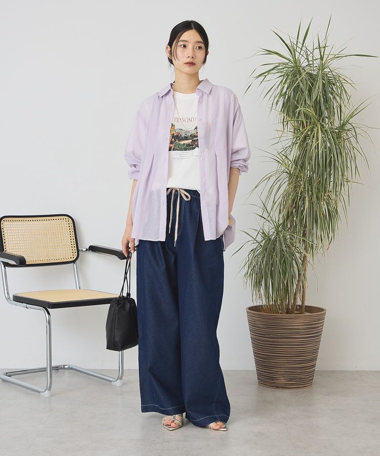 AMERICAN HOLIC「ウエストタックシアーストライプシャツ」|シャツ・ブラウス|