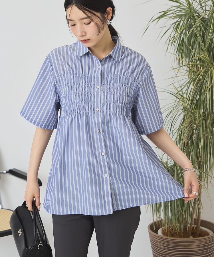 AMERICAN HOLIC「シャーリング半袖シャツ」|シャツ・ブラウス|