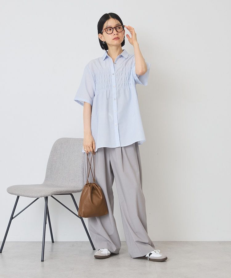 AMERICAN HOLIC「シャーリング半袖シャツ」|シャツ・ブラウス|