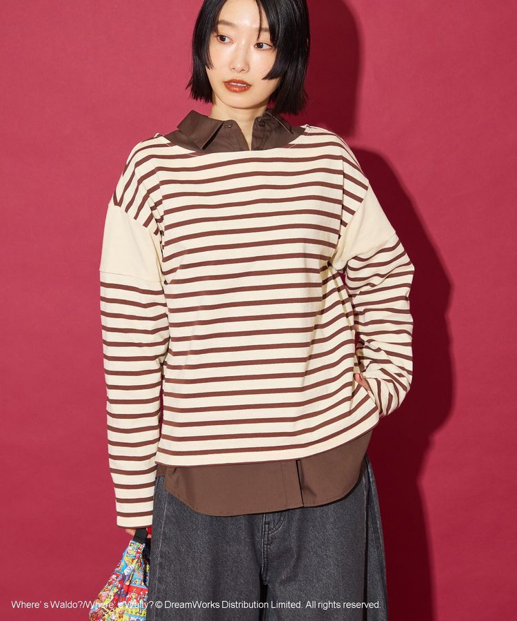 AMERICAN HOLIC「【WHERE'S WALLY?】ボートネックボーダーロンTEE」|Tシャツ・カットソー|