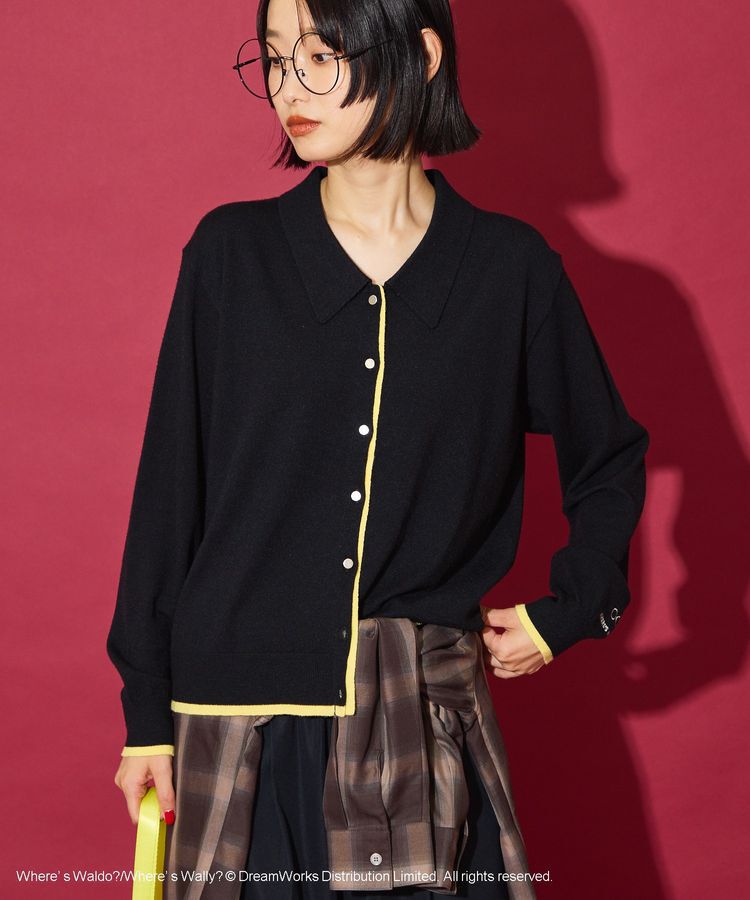 AMERICAN HOLIC「【WHERE'S WALLY?】配色レイヤードニットポロ」|ニット・セーター|