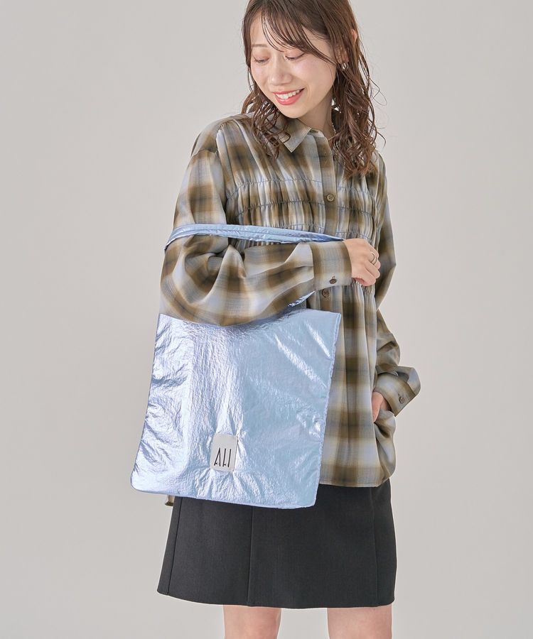 AMERICAN HOLIC「【ホリホリ】スクエアーシャイニートートバッグ」|トートバッグ|Light Blue