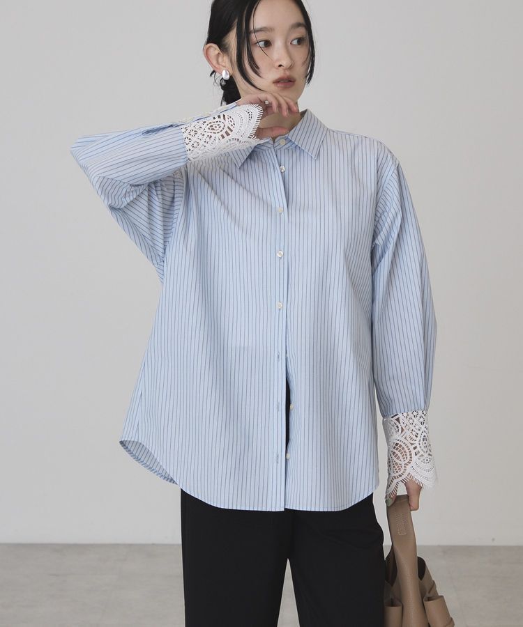 AMERICAN HOLIC「【イージーケア】袖レースシャツ」|シャツ・ブラウス|Stripe