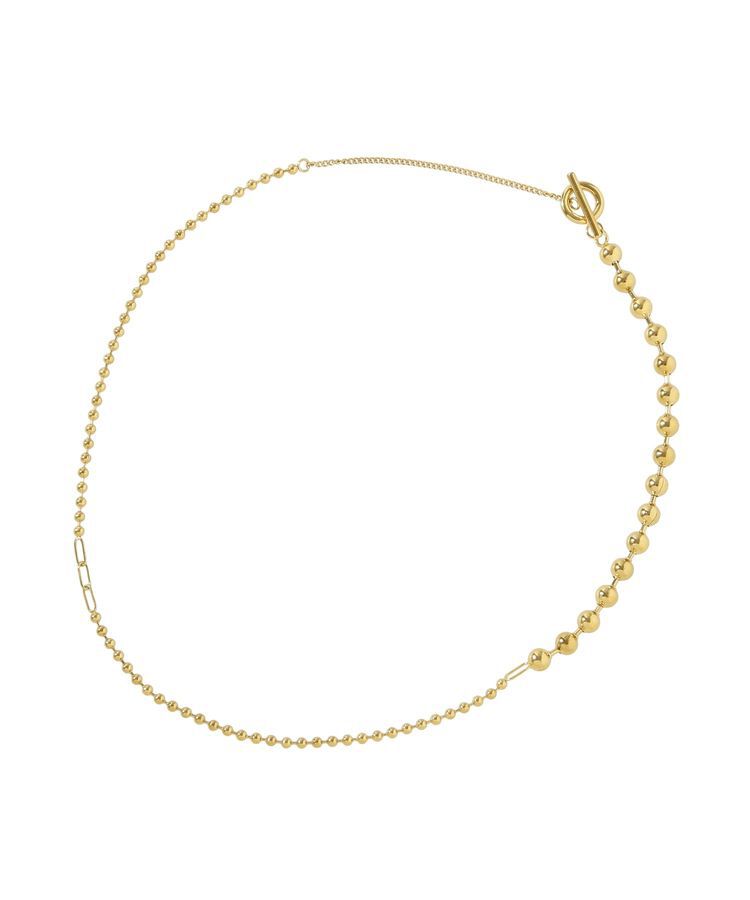 Green Parks「【ステンレス】ミックスボールチェーンマンテルネックレス」|ネックレス|Gold