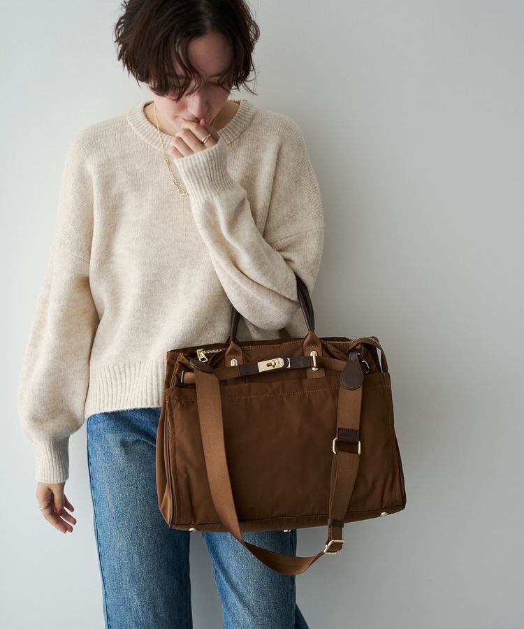 YECCA VECCA「【story】PL BELTED TOTE L」|トートバッグ|Brown