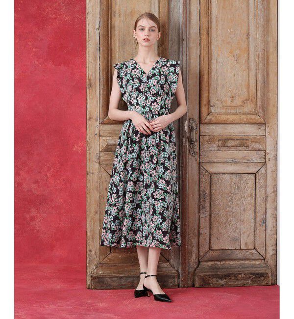LOULOU WILLOUGHBY「デシンフラワープリントワンピース」|ワンピース|