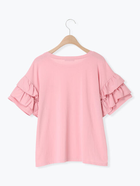 Samansa Mos2「【接触冷感/UVカット】フリル袖カットソー」|Tシャツ・カットソー|