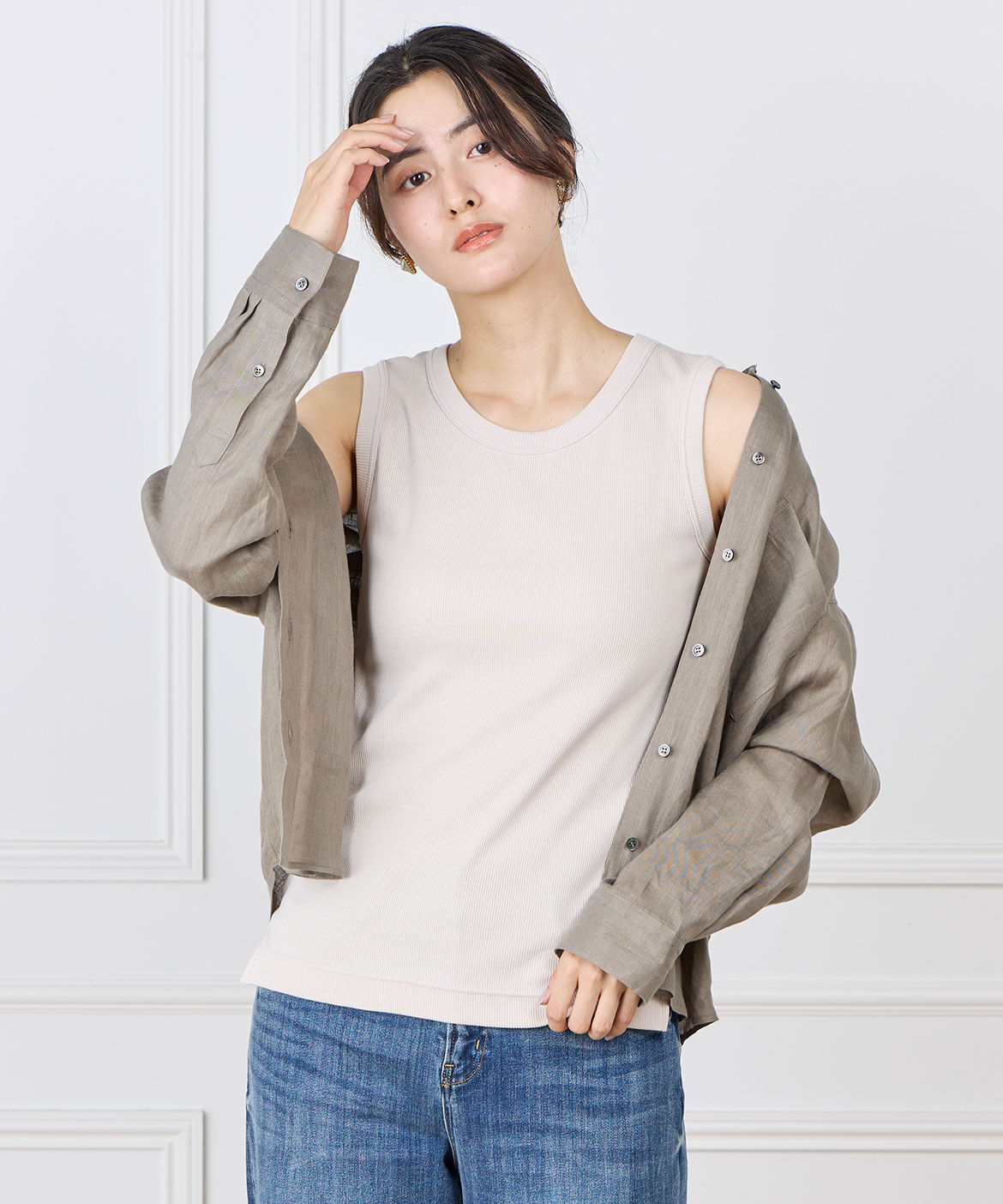 INED「コットンリブタンクトップ《YVON》」|タンクトップ|