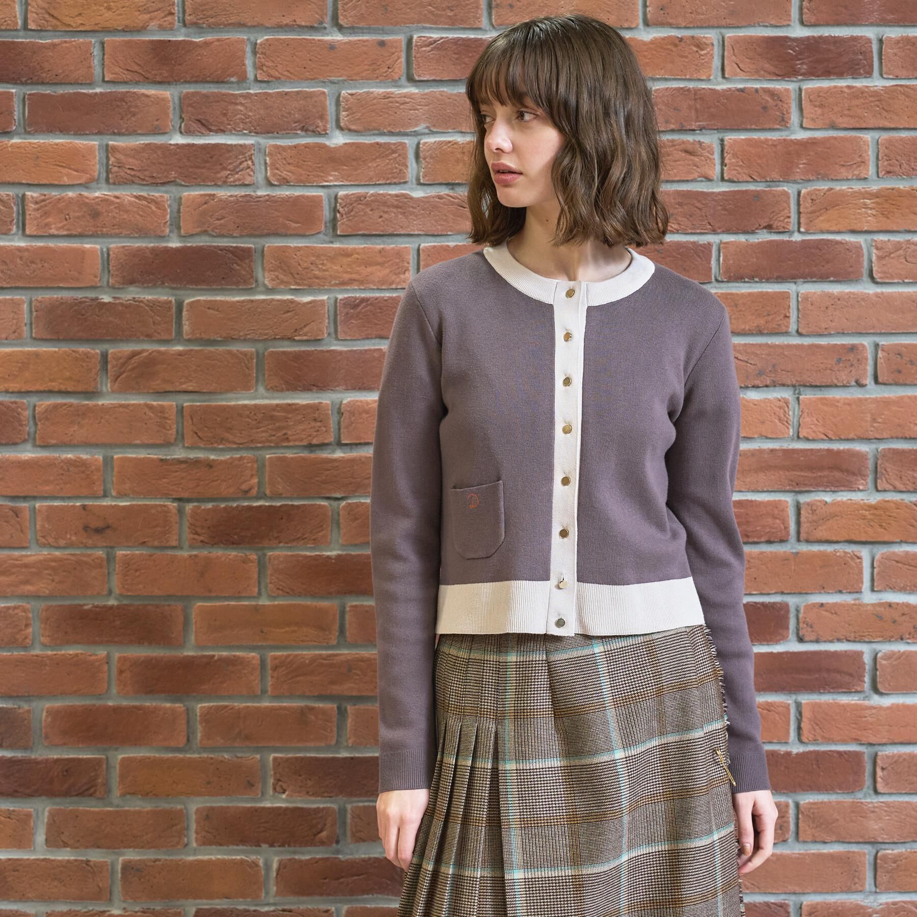 DRESSTERIOR「【マシンウォッシャブル】コットンカシミヤバイカラーカーディガン」|カーディガン|