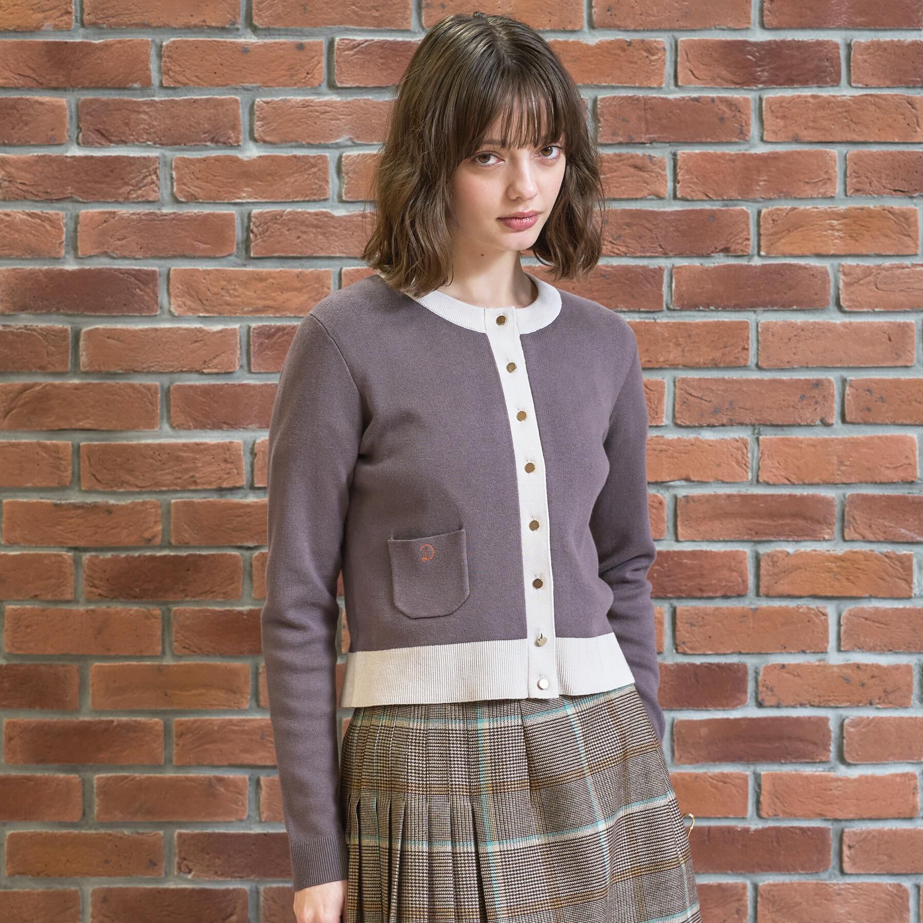 DRESSTERIOR「【マシンウォッシャブル】コットンカシミヤバイカラーカーディガン」|カーディガン|