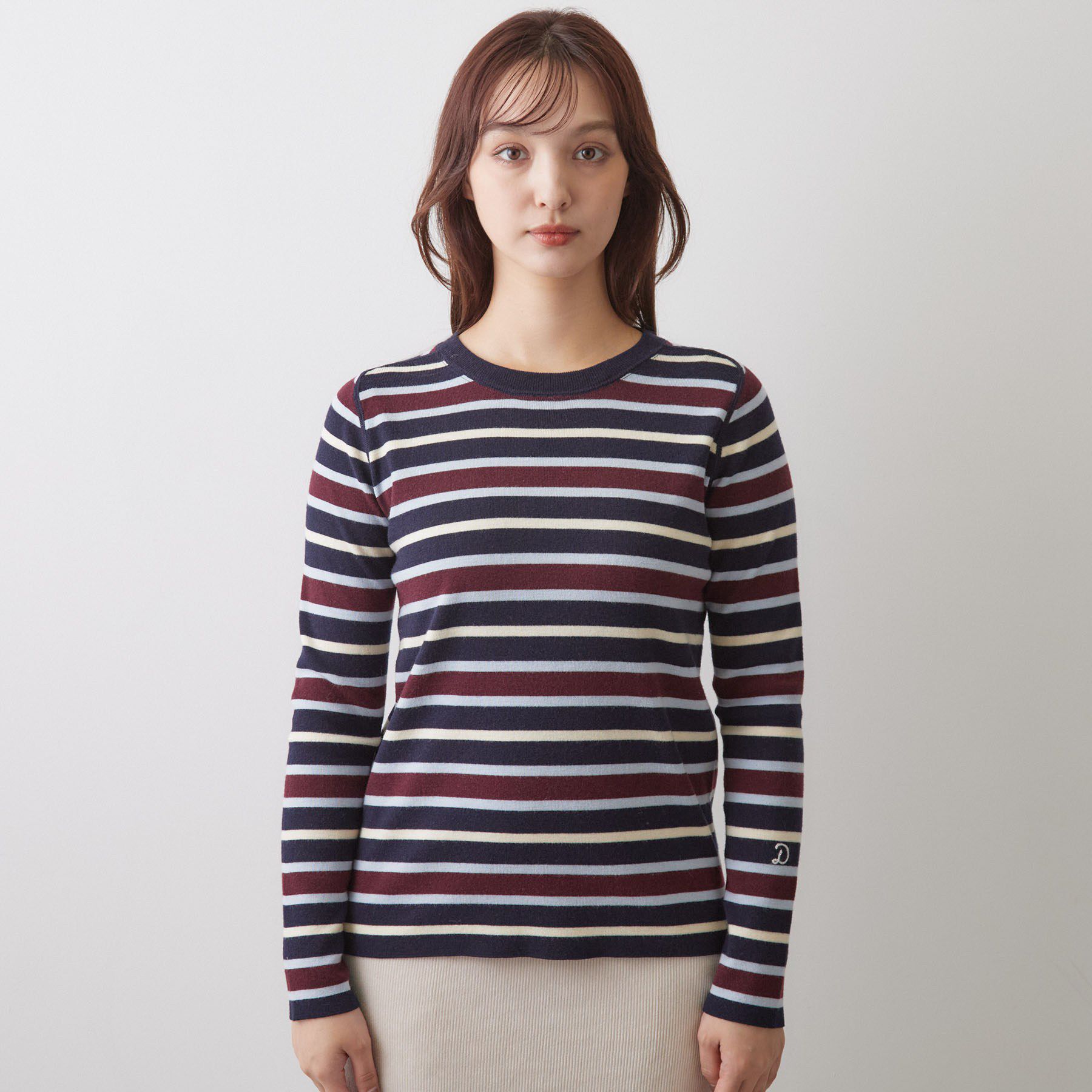 DRESSTERIOR「ストレッチ フルニードルボーダーニット」|ニット・セーター|