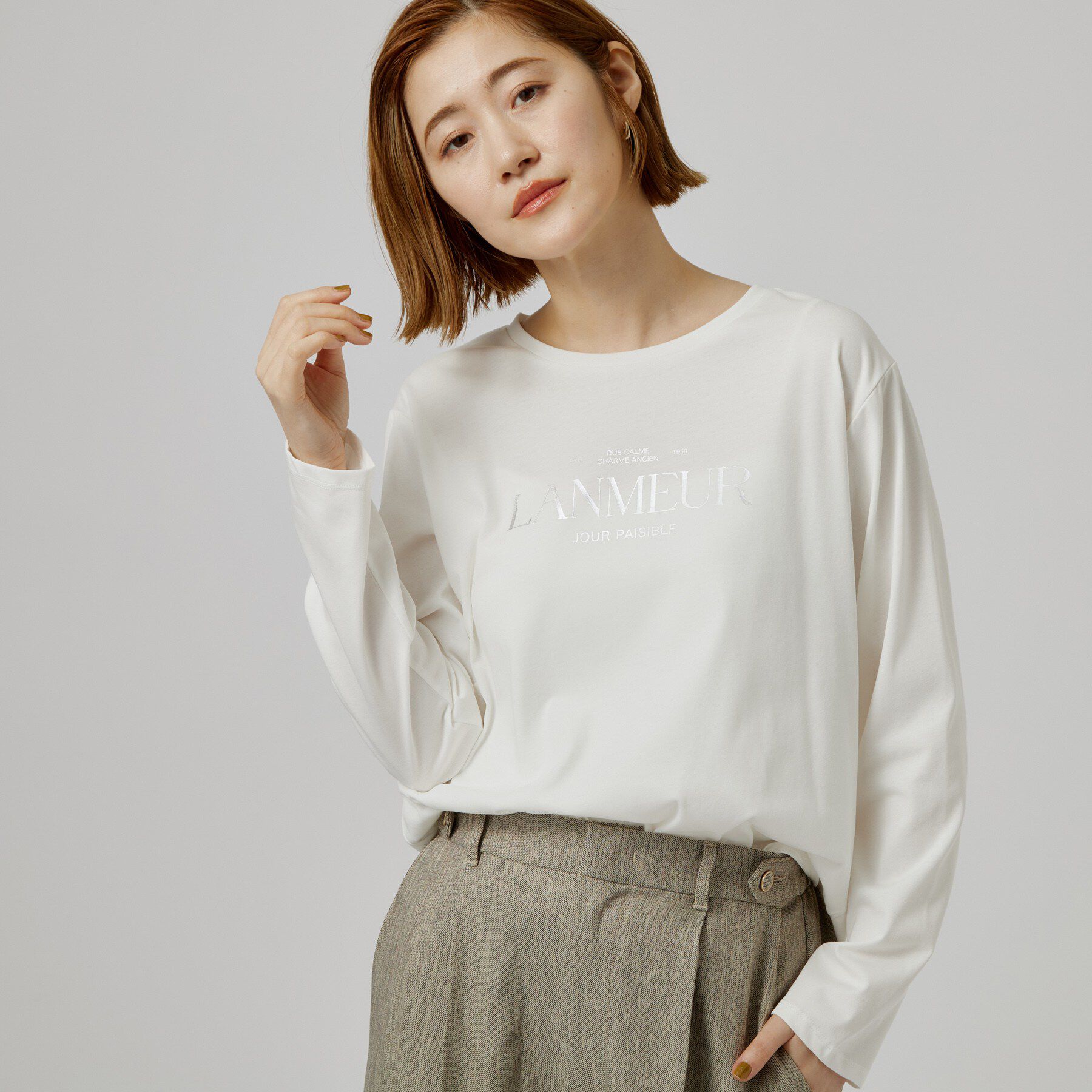 grove「【1枚着でも重ね着でも〇】大人カジュアル プリントアソートロンT」|Tシャツ・カットソー|