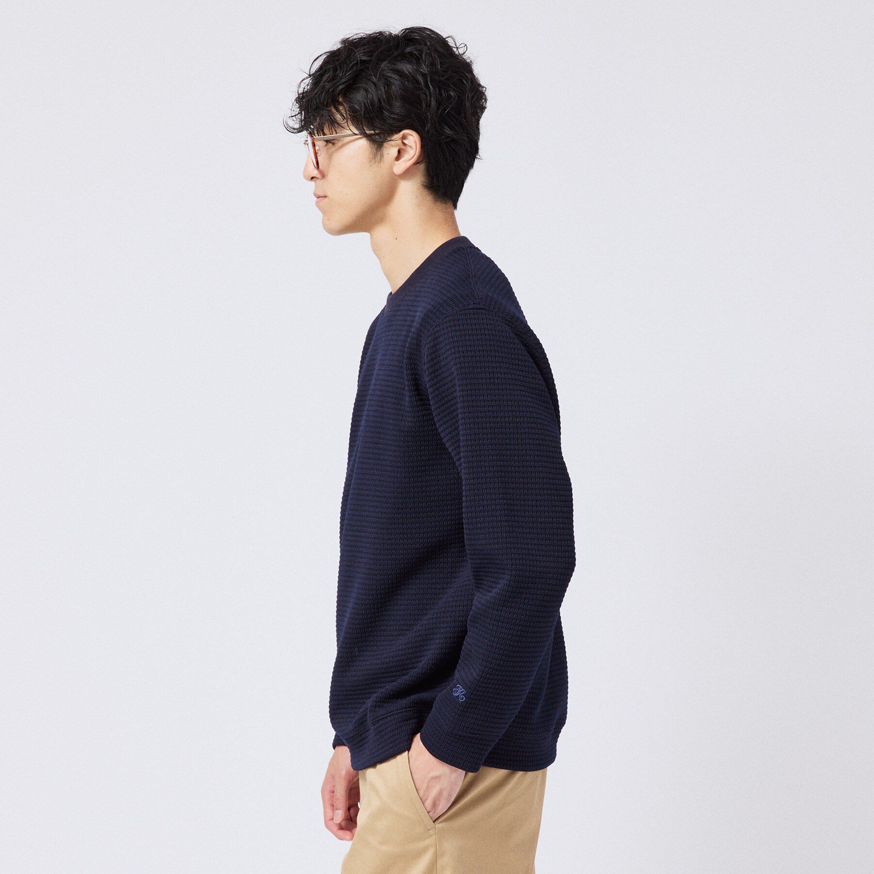 TAKEO KIKUCHI「ニットライクワッフル プルオーバージャージ」|Tシャツ・カットソー|