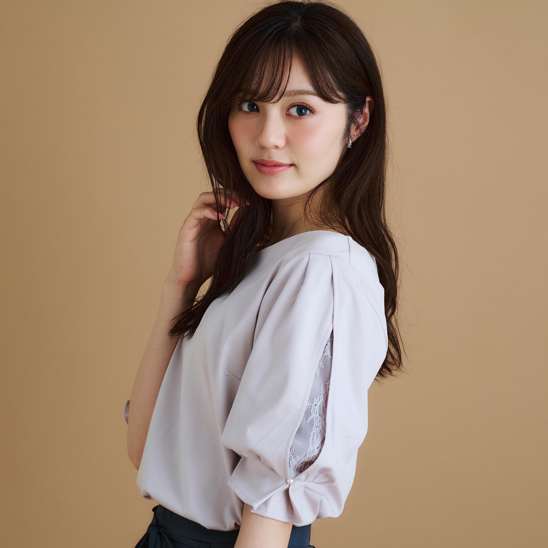 index「レースドッキングスリーブトップス【洗濯機洗い可／UVケア】」|Tシャツ・カットソー|