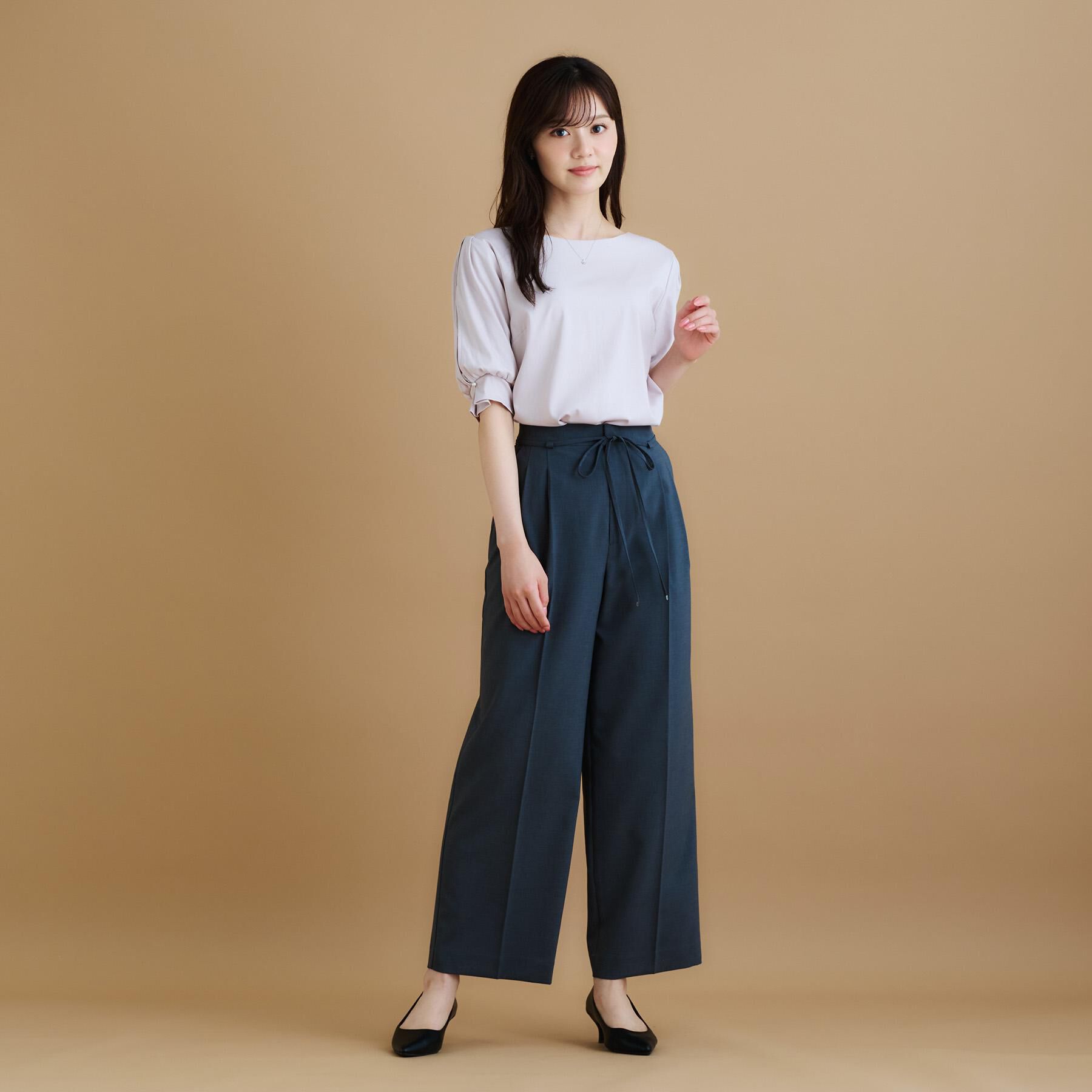 index「レースドッキングスリーブトップス【洗濯機洗い可／UVケア】」|Tシャツ・カットソー|