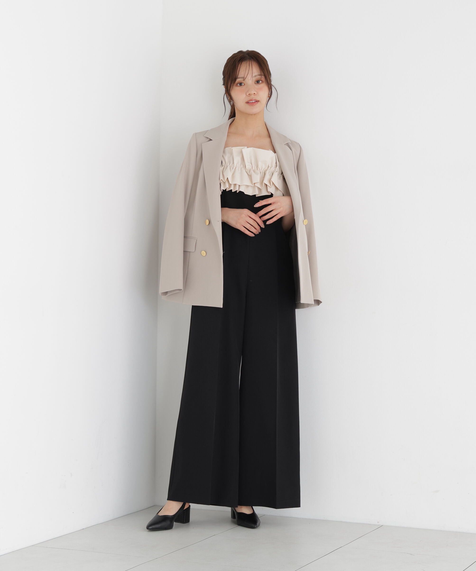 PROPORTION BODY DRESSING「フリルカラーオールインワン 26AW」|ワンピース|