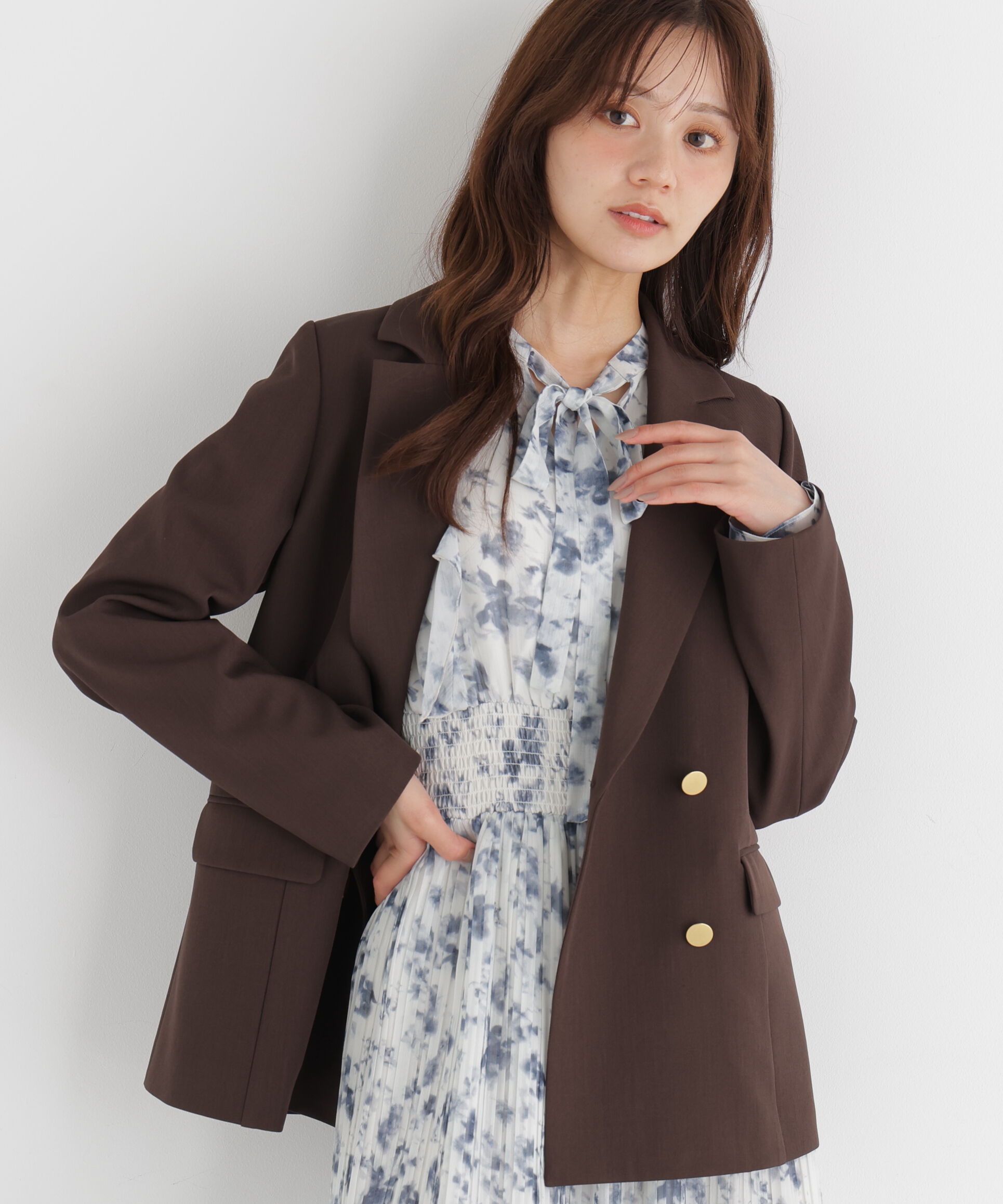 PROPORTION BODY DRESSING「Ｗブレストジャケット 26AW」|その他|ブラウン