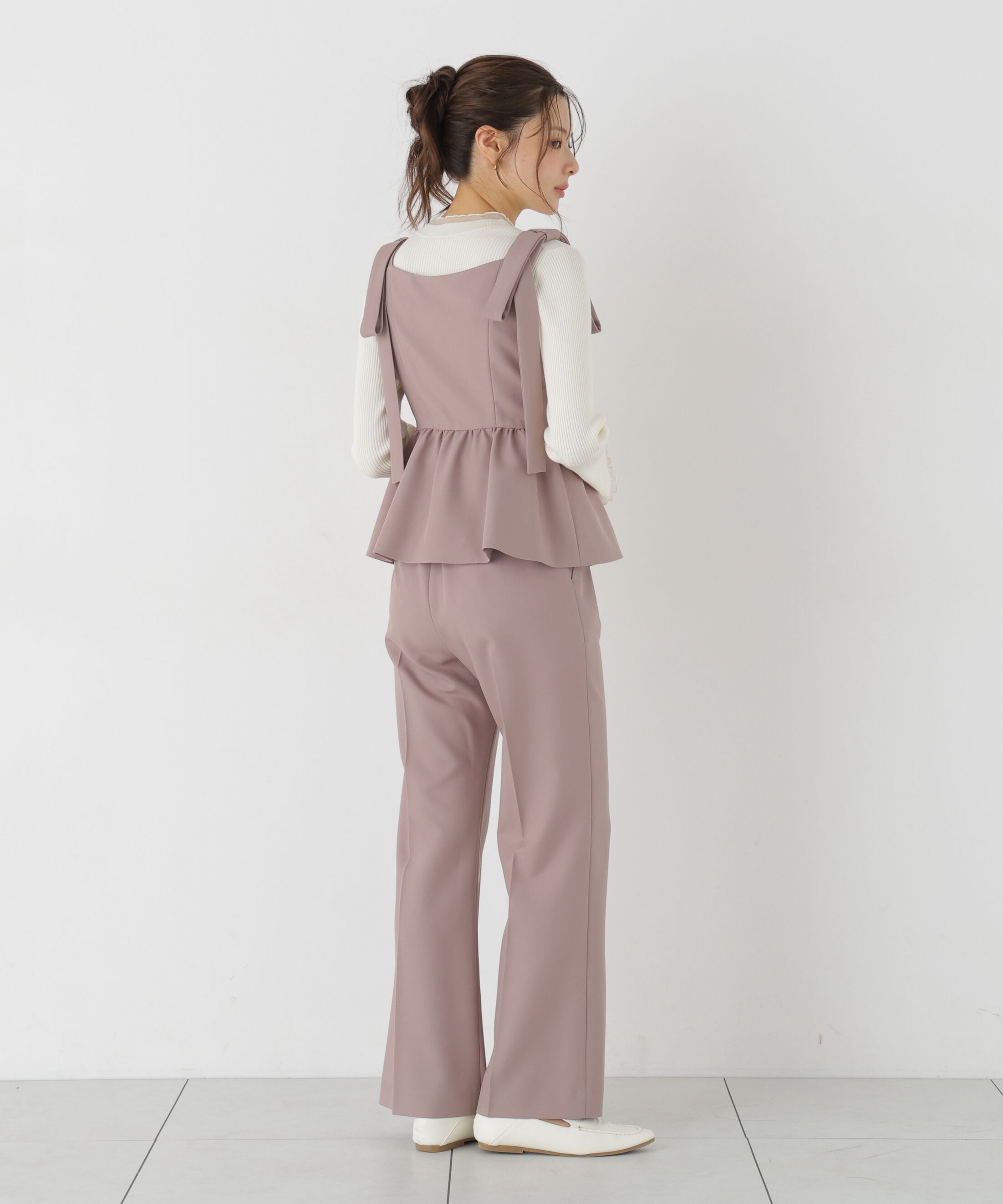 PROPORTION BODY DRESSING「リボンペプラムジレ 26AW」|ブルゾン・スタジャン|