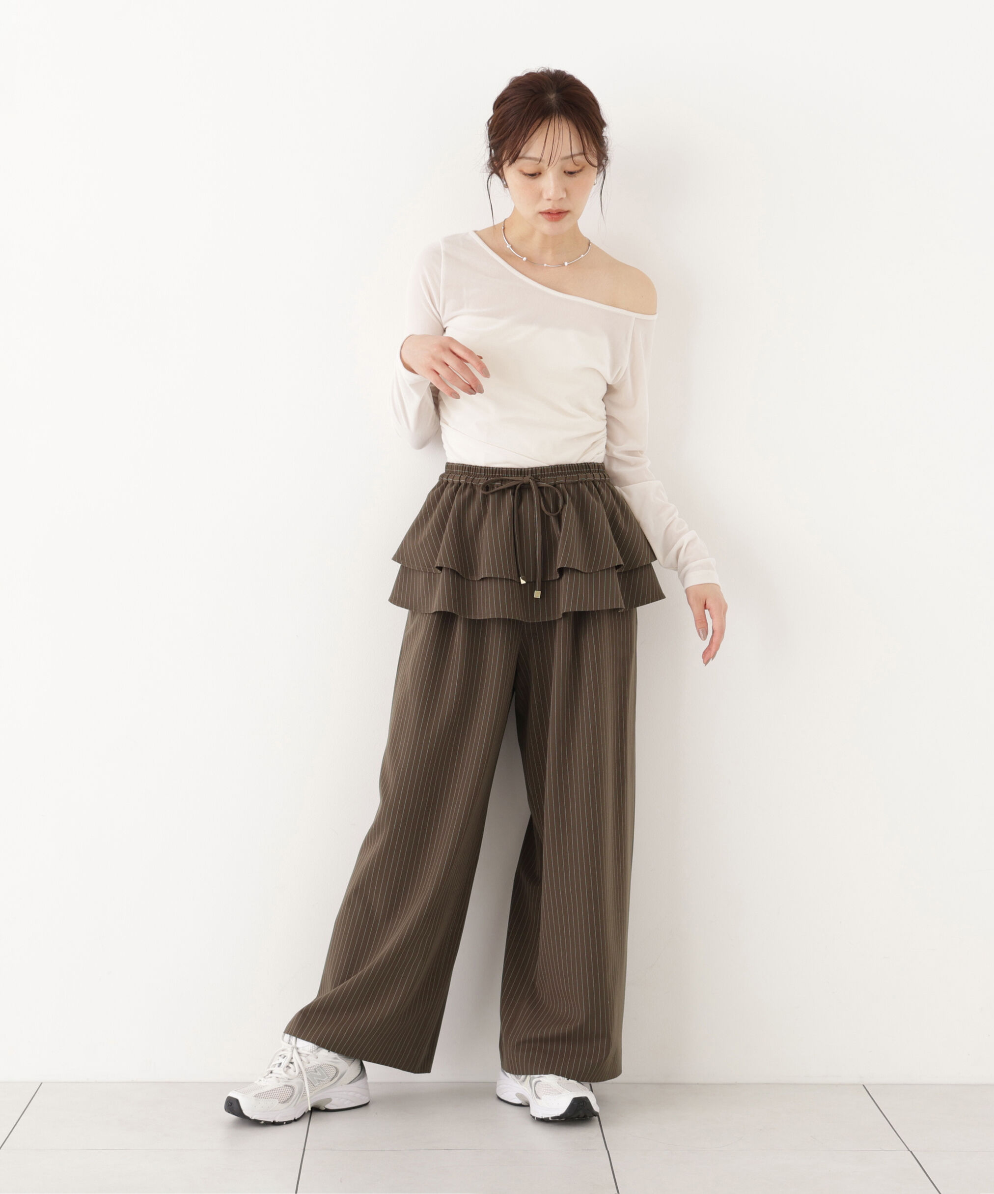  「＜a/mie＞リボンシアーベロアカットソー 26AW」|Tシャツ・カットソー|