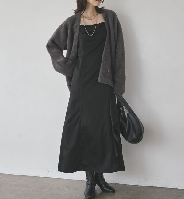 Doux archives「アシメデザインサテンキャミワンピース」|ワンピース|