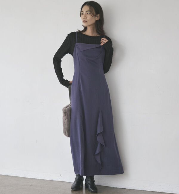 Doux archives「アシメデザインサテンキャミワンピース」|ワンピース|