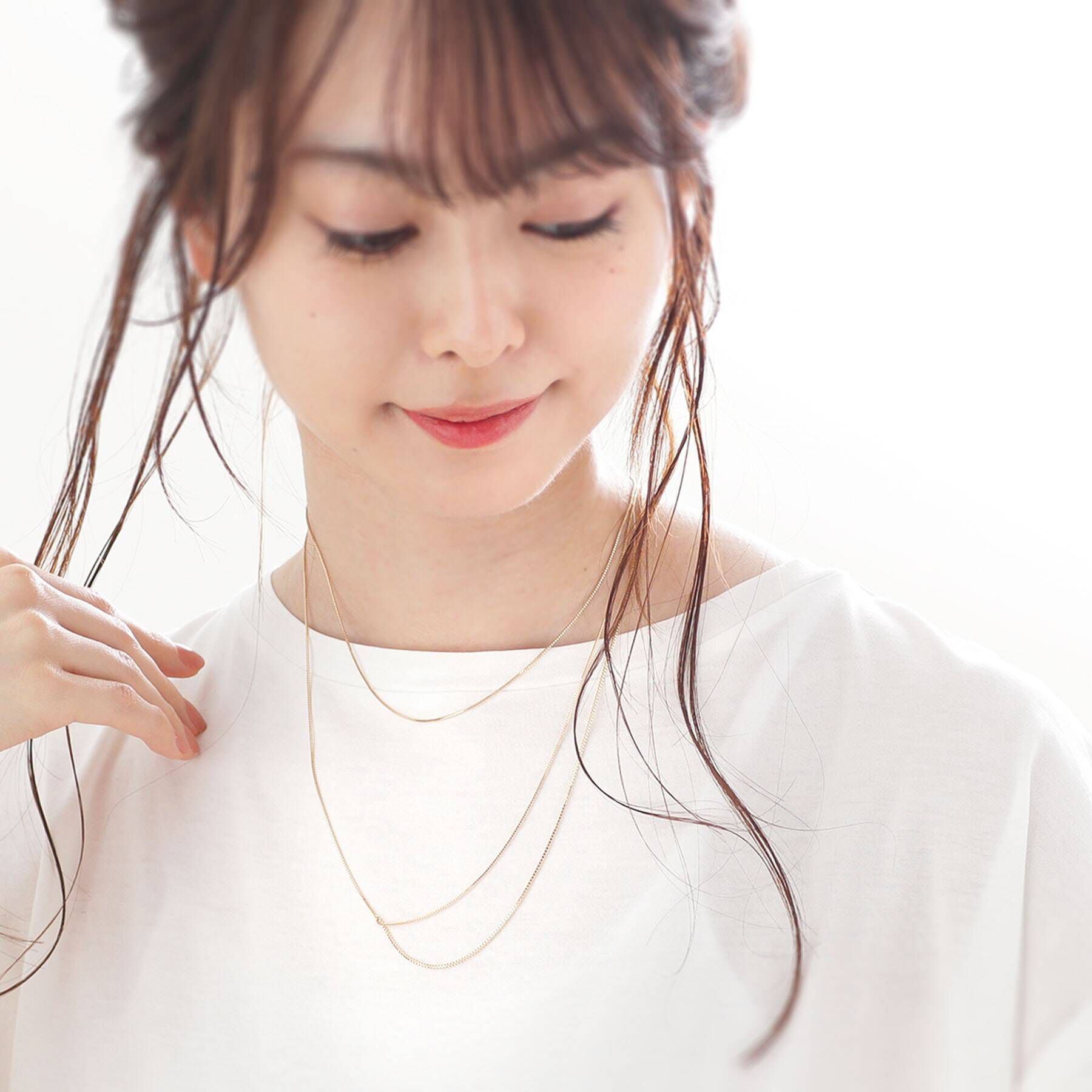 COCOSHNIK「K10ベネチアンチェーン ドレープネックレス」|ネックレス|