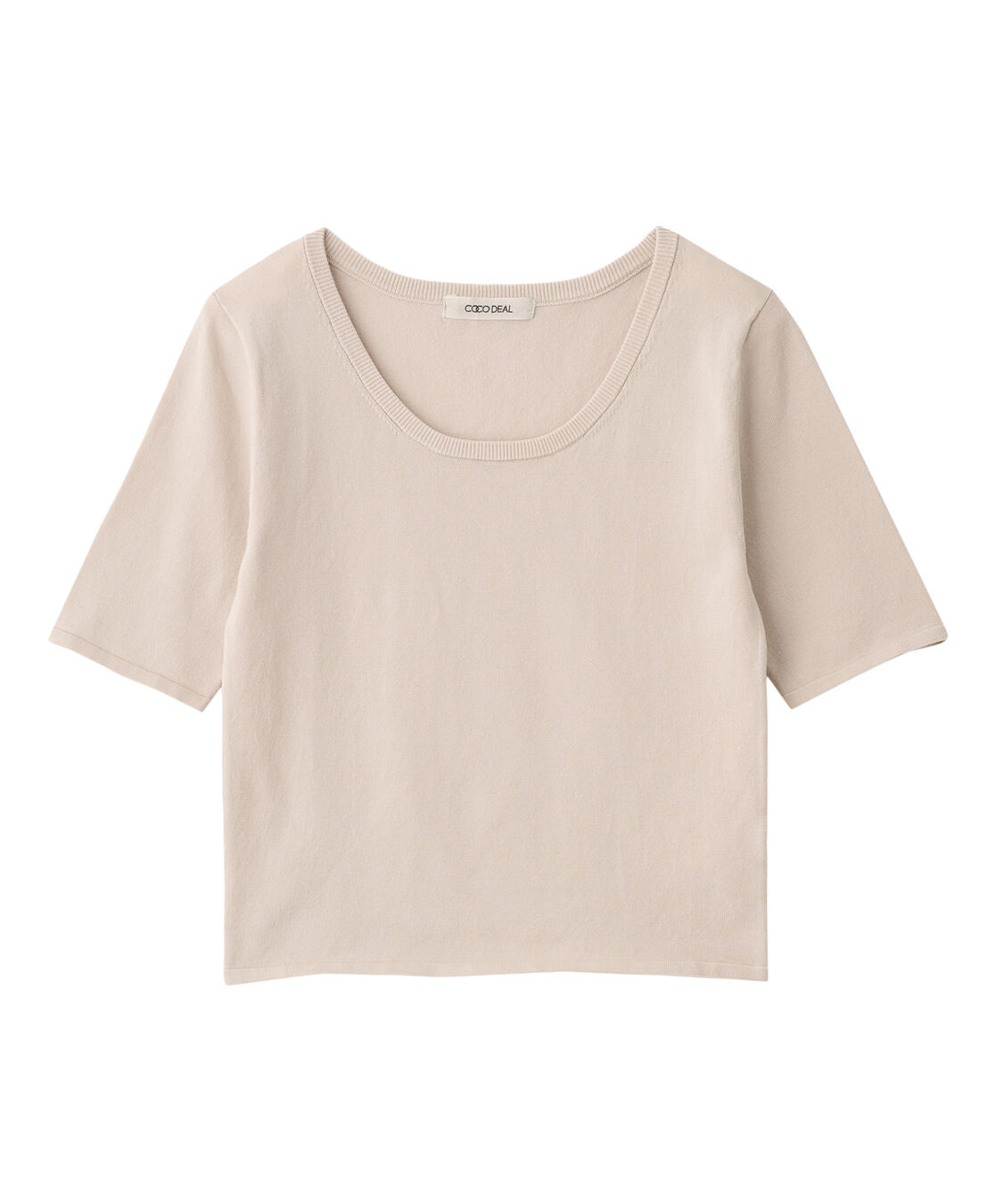 COCO DEAL「シルクブレンドUネックニットトップス」|ニット・セーター|ベージュ