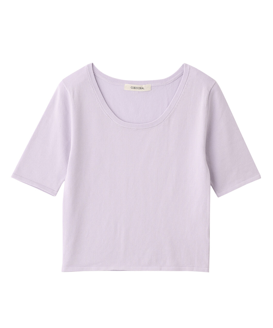 COCO DEAL「シルクブレンドUネックニットトップス」|ニット・セーター|ラベンダー