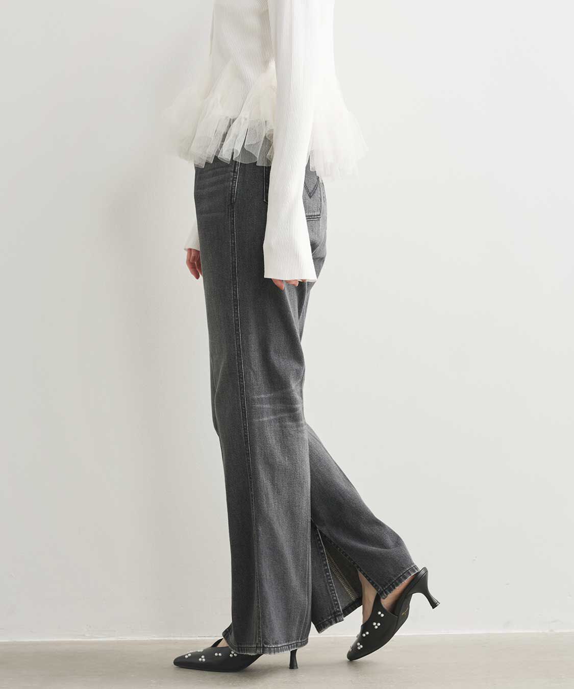 COCO DEAL「《COCO DEAL/Wrangler》スラックスライクデニムパンツ」|デニム|