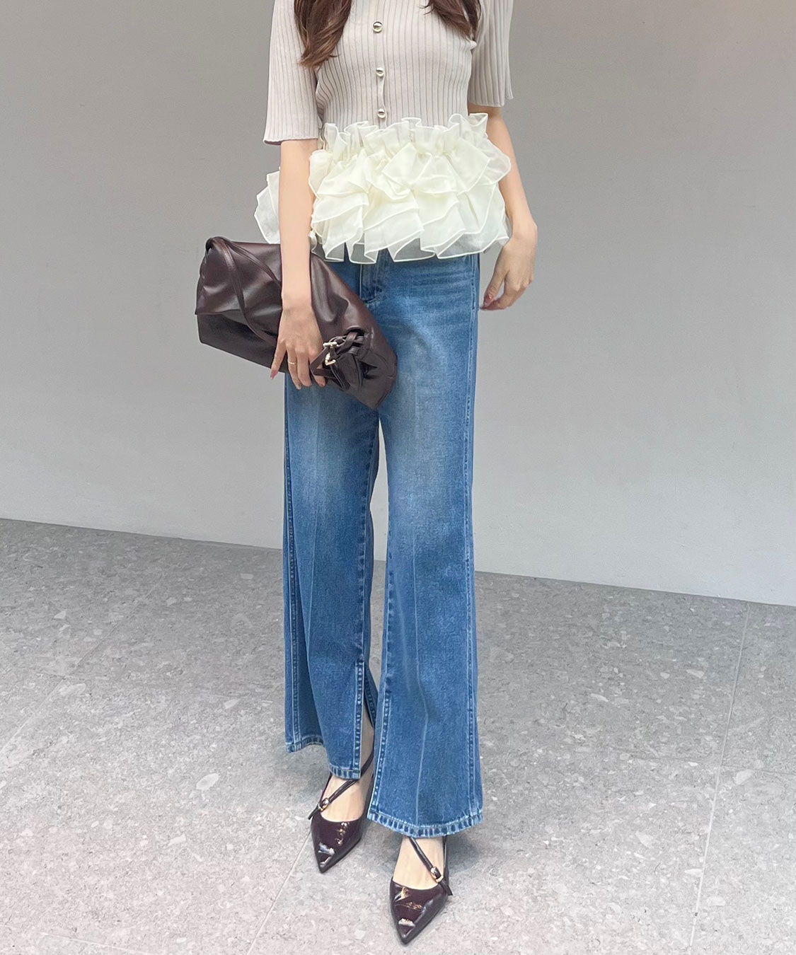 COCO DEAL「《COCO DEAL/Wrangler》スラックスライクデニムパンツ」|デニム|