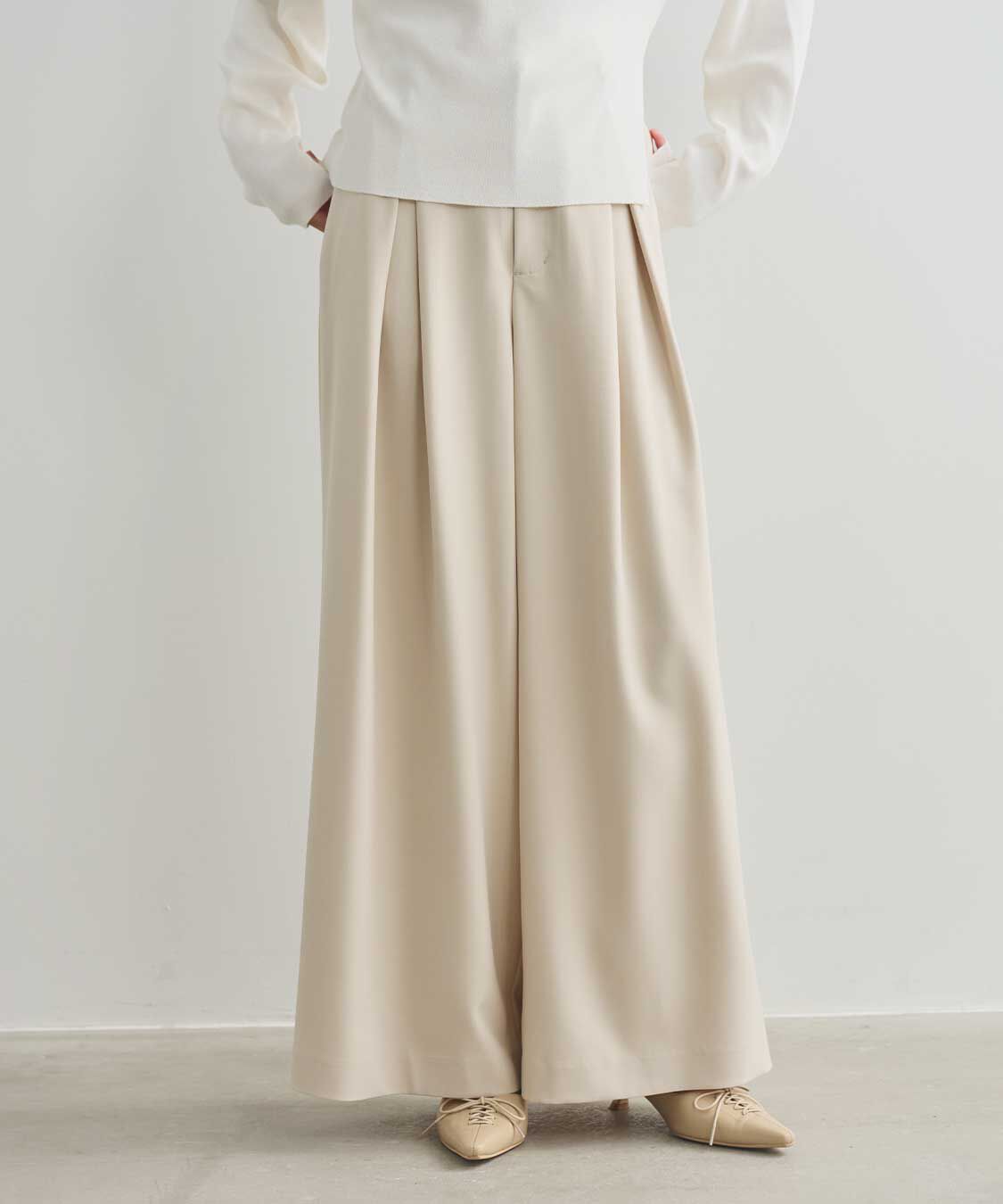 COCO DEAL「クロスタックワイドパンツ」|スラックス|