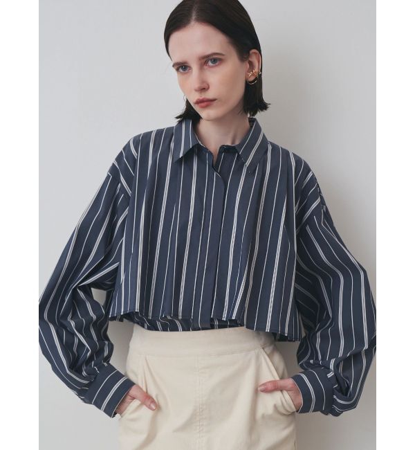 ELENDEEK「STRIPE LAYERED SH」|シャツ・ブラウス|ネイビー
