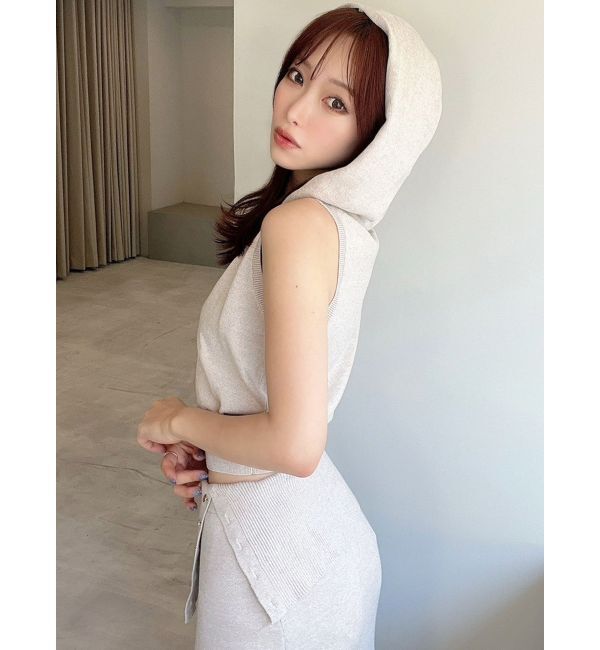 RESEXXY「フーディーノースリニットトップス【セットアップ着用可能】」|ニット・セーター|