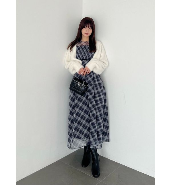 MERCURYDUO「チェックシャーリングワンピース」|ワンピース|