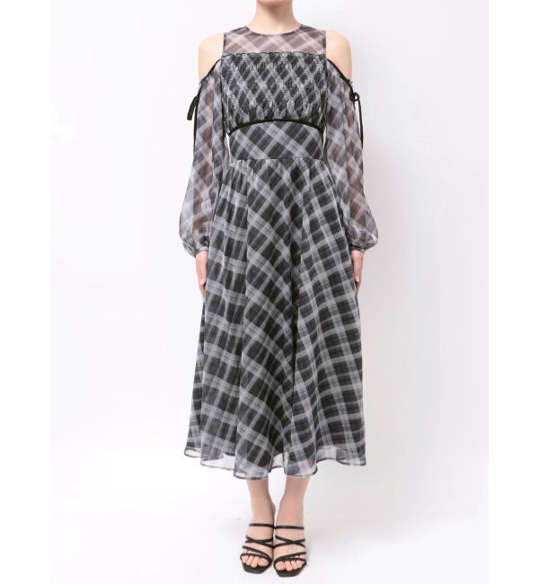MERCURYDUO「チェックシャーリングワンピース」|ワンピース|