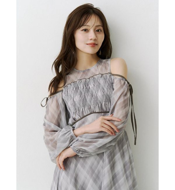MERCURYDUO「チェックシャーリングワンピース」|ワンピース|