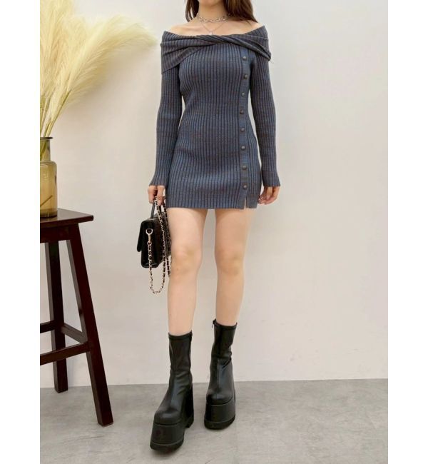 EVRIS「オフショルニットワンピース」|ワンピース|