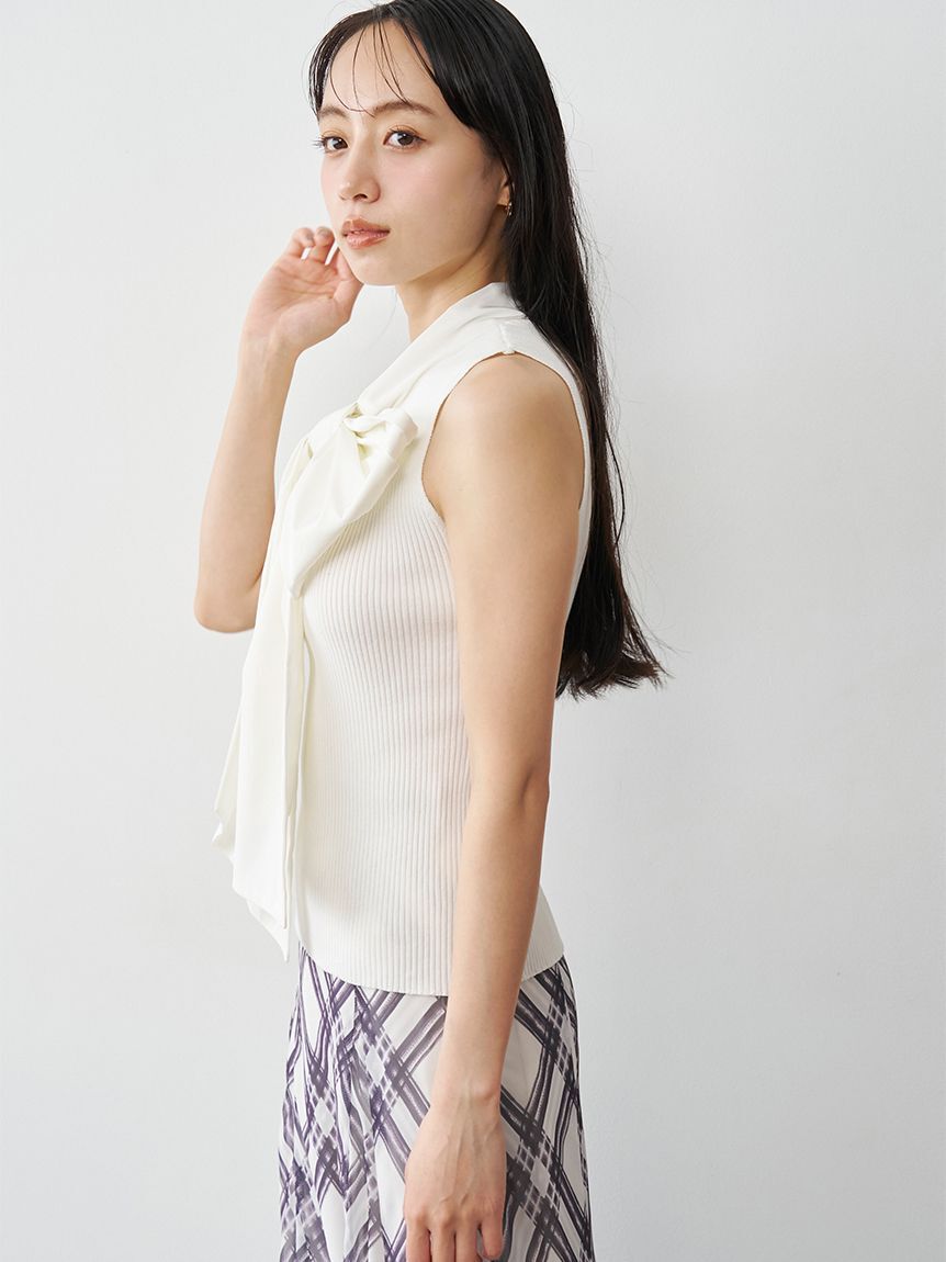 SNIDEL「ボウタイドッキングノースリプルオーバー」|Tシャツ・カットソー|